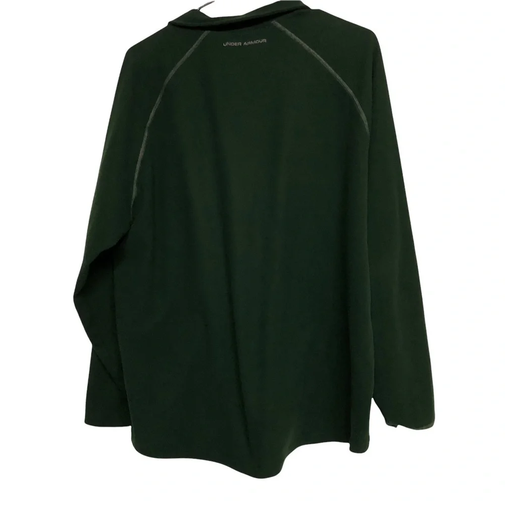 Under Armour Quarter‎ Zip Green Long Sleeve Fleece Size Large